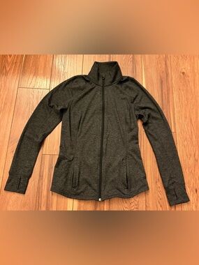 Old Navy Heathered Charcoal Full-Zip Utility Jacket